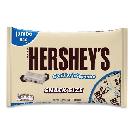 HERSHEYS Snack Size Bars, Cookies n Creme, 17.1 oz Bag, PK2 7061